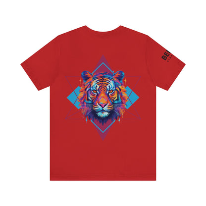 Geometric Tiger Elegance’ Tee: A Sophisticated Expression of Spirituality