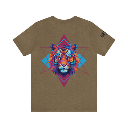 Geometric Tiger Elegance’ Tee: A Sophisticated Expression of Spirituality