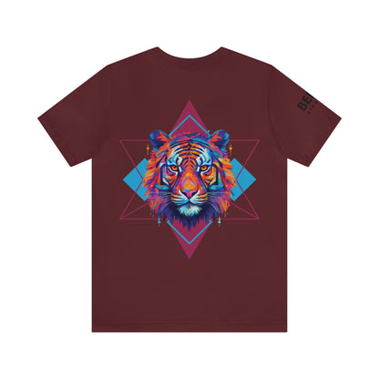 Geometric Tiger Elegance’ Tee: A Sophisticated Expression of Spirituality