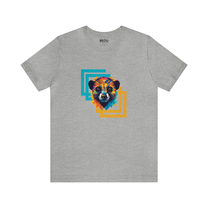 Unisex Minimalist Meerkat T-Shirt: Dive into Dimensions with Tesseract Design – A Vibrant Soul Tee for Animal Enthusiasts