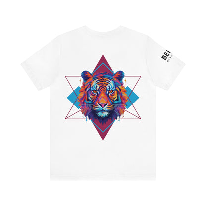 Geometric Tiger Elegance’ Tee: A Sophisticated Expression of Spirituality