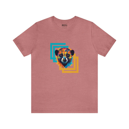 Unisex Minimalist Meerkat T-Shirt: Dive into Dimensions with Tesseract Design – A Vibrant Soul Tee for Animal Enthusiasts