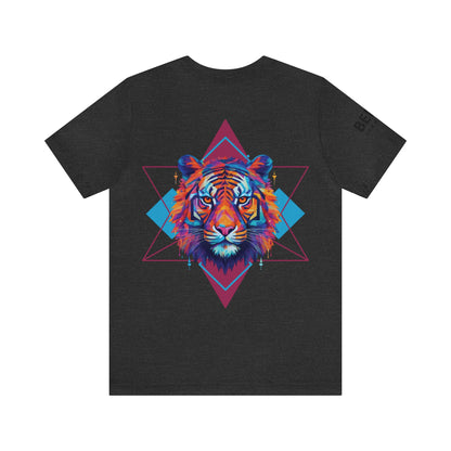 Geometric Tiger Elegance’ Tee: A Sophisticated Expression of Spirituality