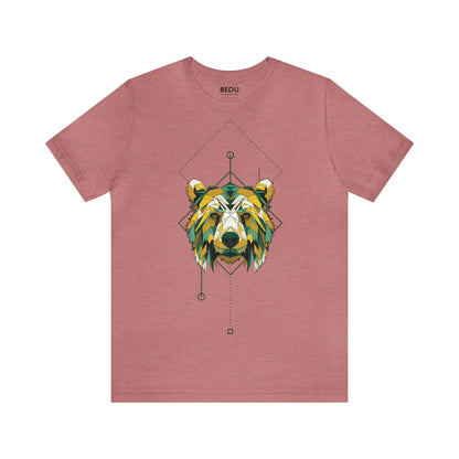 Bear Head Hunter Tee: A Bold Fusion of Wilderness and Abstract Art for the Adventurous Types