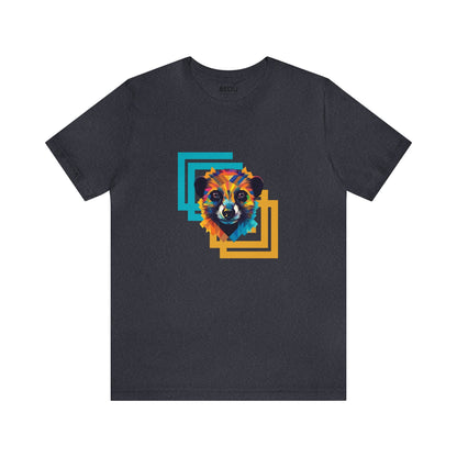 Unisex Minimalist Meerkat T-Shirt: Dive into Dimensions with Tesseract Design – A Vibrant Soul Tee for Animal Enthusiasts