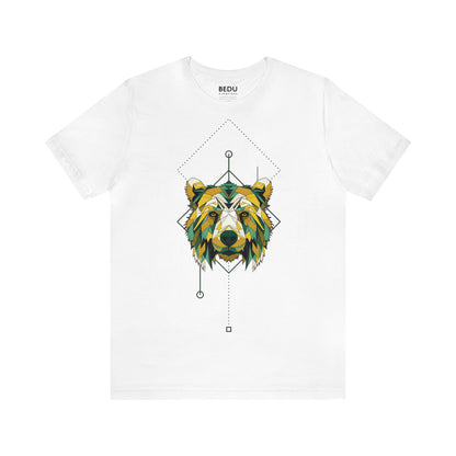 Bear Head Hunter Tee: A Bold Fusion of Wilderness and Abstract Art for the Adventurous Types