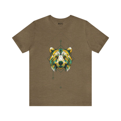 Bear Head Hunter Tee: A Bold Fusion of Wilderness and Abstract Art for the Adventurous Types