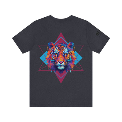 Geometric Tiger Elegance’ Tee: A Sophisticated Expression of Spirituality